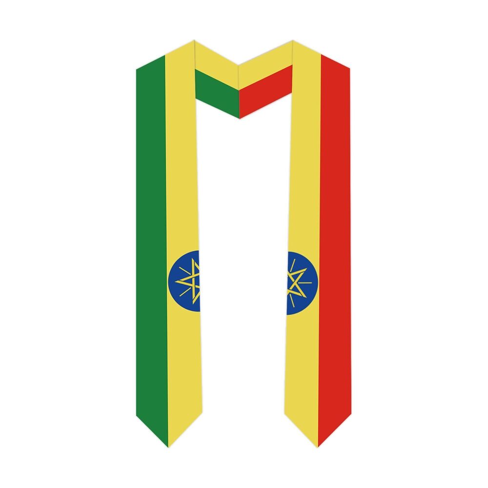 6890 International Students Ethiopia Graduation Stole Ethiopia Country Flag